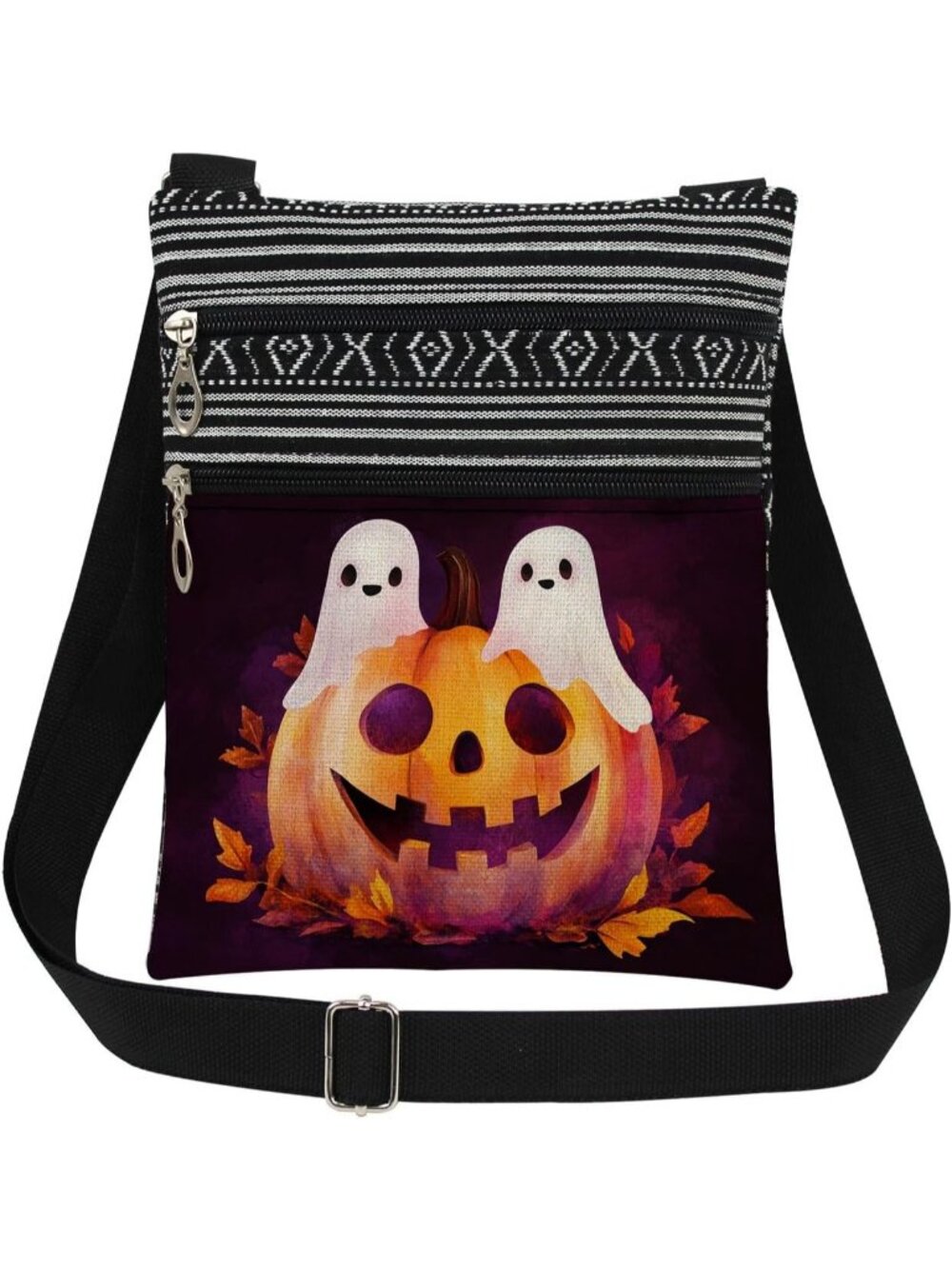 Women's Ghosts Halloween Pumpkin Witch Ghost Skull Purse Crossbody Handbag Bag